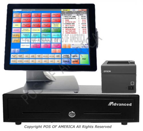 Advanced pcamerica restaurant pro express pos all-in-one i3 station bundle new for sale