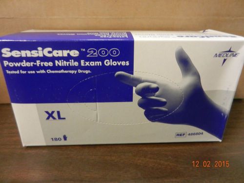 Medline Nitrile XL Exam Glove #486804 Sensicare Powder &amp; LatexFree  NEW 180 pcs