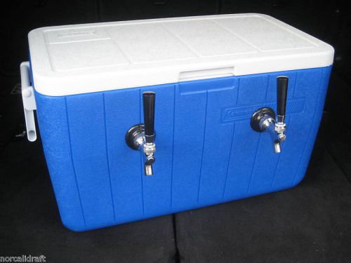 Draft keg beer coleman jockey box cooler w/dbl 50ft coils cooler only new for sale