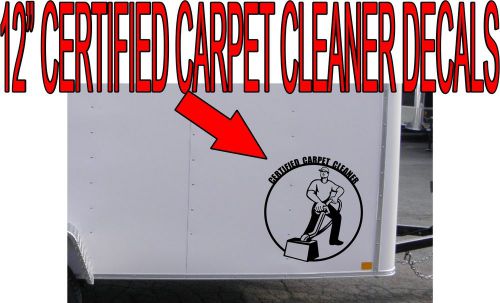 Certified carpet cleaner decal stickers set of 2 - 12&#034; color choice for sale