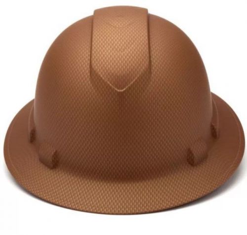 Pyramex Ridgeline Copper Graphite Pattern Full Brim Hard Hat 4 Point Ratchet Sus