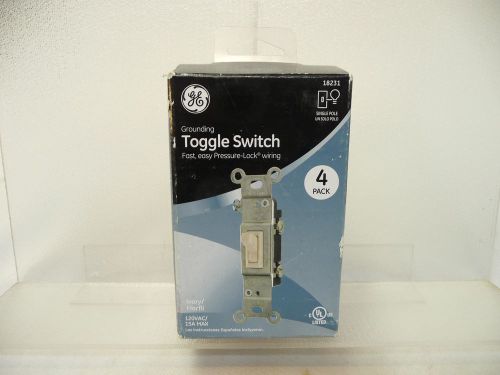 GE  single pole grounded toggle switch IVORY Box of 4 pieces new