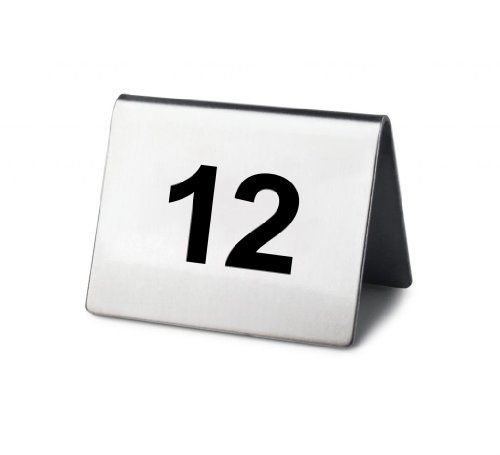 New Star Stainless Steel Tent Style Table Number Card, 2-Inch by 1.5-Inch,