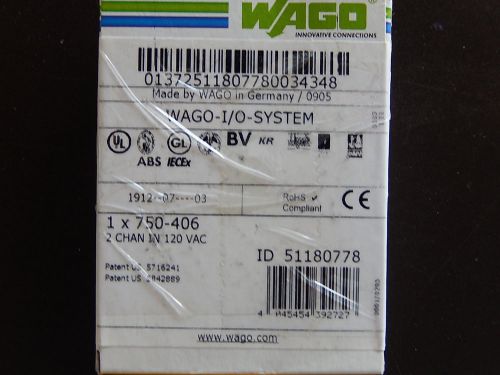 WAGO I/O System 2 Channel IN 120 VAC 750-406. NIB