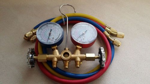 R410a r22 r134a hvac a/c refrigeration manifold gauge set 3 3ft hoses for sale
