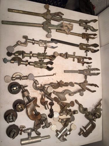 Lot ~30 Assorted Lab Stand Accessory Clamps Fischer Castaloy Alumaloy Lab Ind.