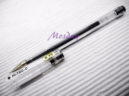 2 pcs Pilot Hi-Tec-C 0.25mm Micro Fine Needle Point Roller Ball Pen, BLACK