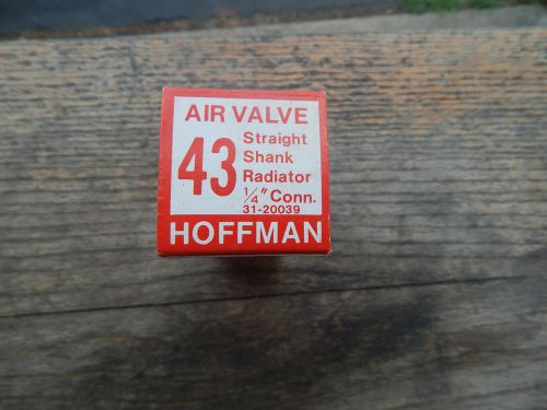 NEW HOFFMAN 43 Radiator Air Valve/ Convector  1/4&#034;  Straight Shank 31-20039