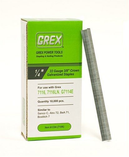 Grex Power Tools GREX C04 22 Gauge 3/8-Inch Crown 1/4-Inch Length Galvanized