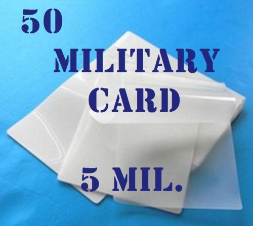 5 Mil MILITARY CARD Laminating Laminator, Pouch Sheet  2-5/8 x 3-7/8  50 PK