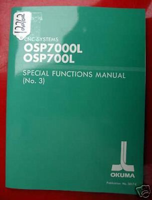 Okuma CNC Systems Special Functions Manual (No. 3): Pub No 3817-E (Inv.12262)