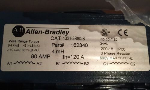 NEW In Package Allen Bradley Line Reactor Transformer 1321 3R80 B