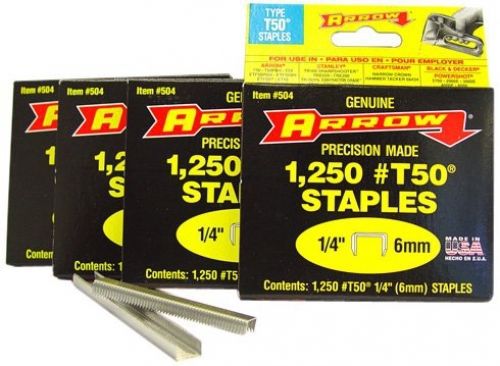 Arrow 504-IP T50 1/4-Inch Staples, 5000-Pack