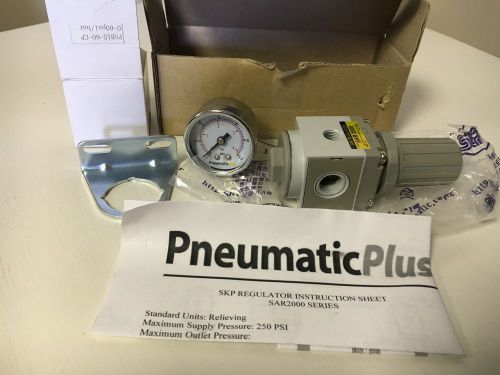 PneumaticPlus SAR2000M-N02BG Air Pressure Regulator, 1/4&#034; Pipe Size, NPT NEW