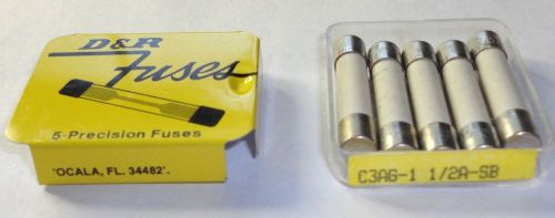 BOX OF 5 NOS D&amp;R C3AG 1-1/2 AMP BUSSMAN MDA 1-1/2 SLOW BLOWING CERAMIC FUSE 250V
