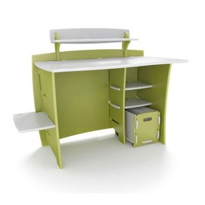 Green New Eco-Friendly Composite Wood Kids Desk with File Cart