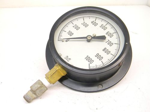 Vintage marshalltown mfg. iowa pressure gage 0-1000 psi face dia. 4.75&#034; for sale
