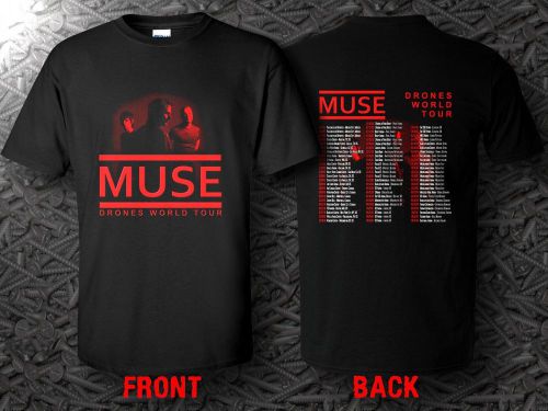 Muse Drones 2016 World Tour Date Black T Shirt Tee Size S To 5XL