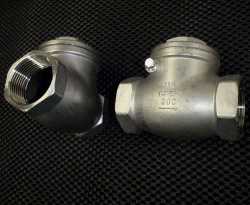 Stainless steel check valve 1 1/4&#034; npt wog 200  flow swing gated cv-sg-125 for sale