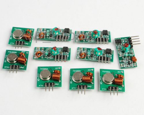 10pcs 433mhz rf transmitter and receiver kit for arduino dc 5v 4 ma wireless for sale