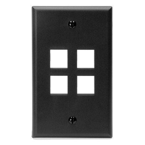 1 Black Quickport 4-Port Wallplate 41080-4EP NEW and SEALED Wall Plate