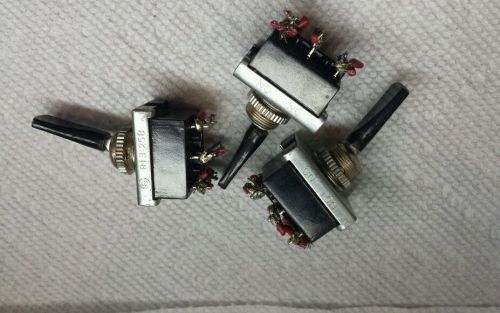 Toggle switches (3) black 6 pin double throw 6 amp 250 volt for sale