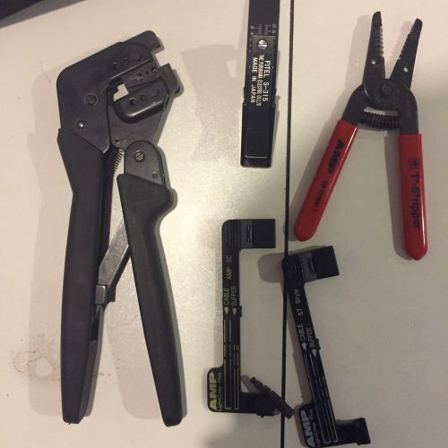 Amp te connectivity 492622-1 crimper hand tool + furukawa fitel s-315+ extras!! for sale