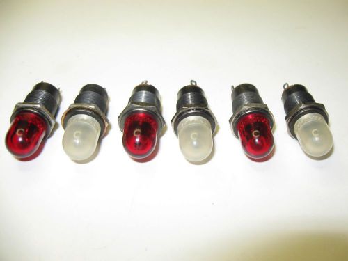 (6) Vintage Dialight Dialco ? Panel Mount Indicator Pilot Lights Steampunk