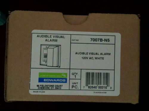 NEW!!! Edwards Audible Visual Alarm 7007B-N5 7007BN5 120 VAC New