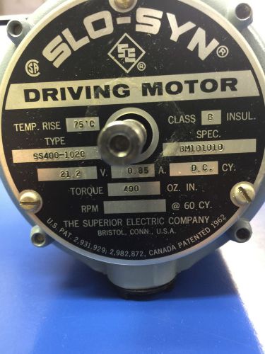 SUPERIOR ELECTRIC COMPANY SLO SYN DRIVING MOTOR SS400-1020