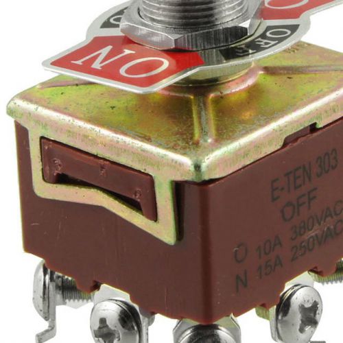 3PDT On/Off/On 3 Postion 9 Screw Terminals Toggle Switch AC 250V 15A GY