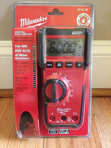 Milwaukee Digital Multimeter w/ Digital Backlit Display 2216-20 Voltage Tester