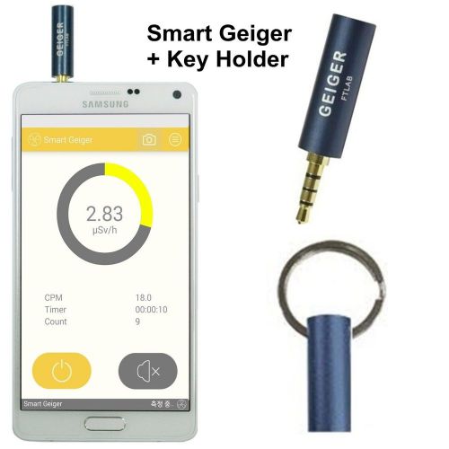 Blue smart geiger nuclear radiation detector counter+holder for iphone android for sale