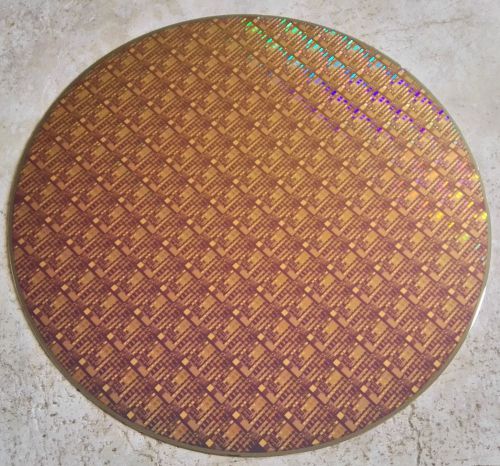 Very Rare  300mm (12&#034;) IC Microchip Silicon Pattern Wafer with Copper Technology