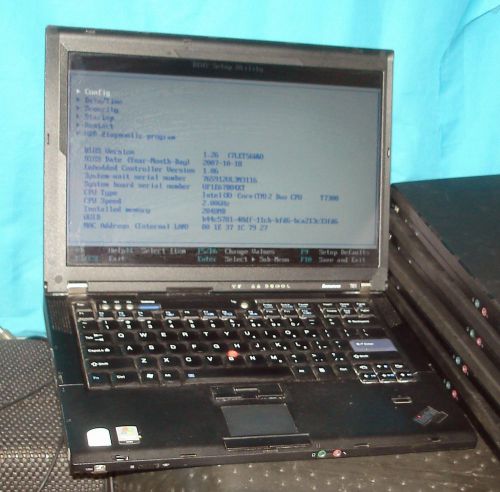 Lot of 5 IBM Lenovo Thinkpad T61 Laptop C2D 2.0Ghz 2GB CD-RW/DVD Tested