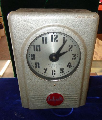 RARE VINTAGE TIME CLOCK MADE  BY MONTGOMERY  CLOCK CO. INDIANA U.S.A. UNTESTED