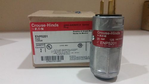 2 new crouse hinds enp5201 explosion proof 20 amp 125v twist lock plug for sale