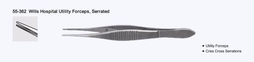 O3290 wills hospital utility forceps, serrated ophthalmic instrument for sale