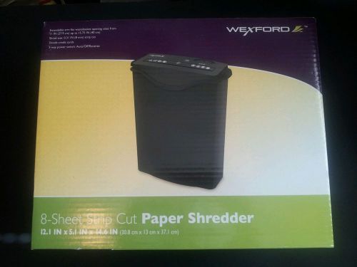 Wexford 8-Sheet Strip Cut Paper Shredder Black - Shreds Credit Cards Too!