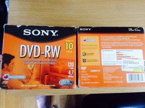 Sony Blank DVD-RW Woth Jewel Cases
