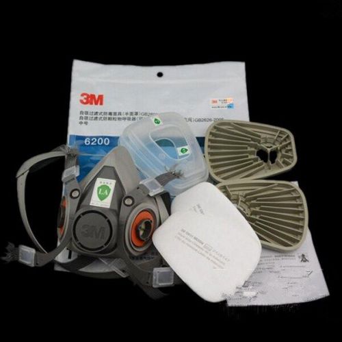 For 3M 6200 7pcs Set Suit Respirator Painting Spraying Face Gas Mask 5N11 6001