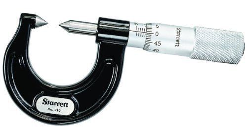 Starrett 210MAP Screw Thread Comparator Micrometer, Plain Thimble, 0-22mm Range,