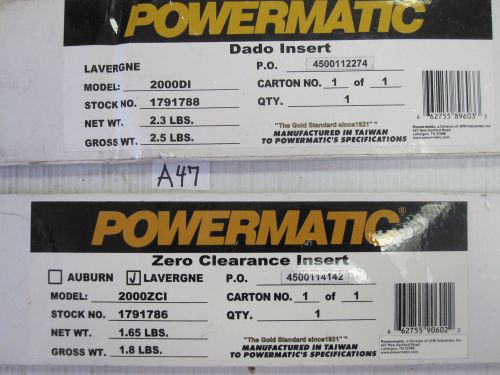 Qty 2   1 dado insert &amp; 1 zero clearance insert powermatic pm2000 for sale