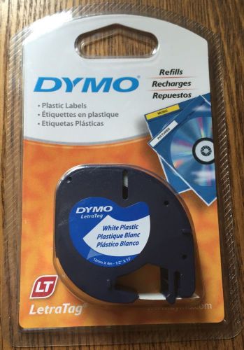 Dymo LetraTag White Plastic Label, Item 91331 1/2&#034; Wide x 13 Feet in Length New!