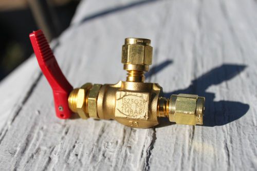 New hoke 1/8&#034; gyrolok brass toggle valve, 1523b2g, 200 psig, 14 bar for sale