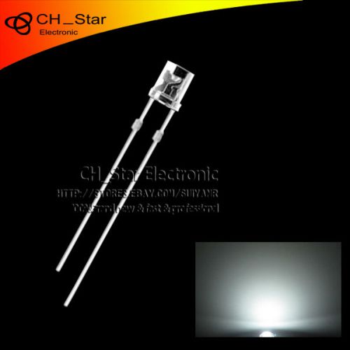 100PCS 5mm Flat Top LED Diodes Water Clear Transparent White Light Wide Angle