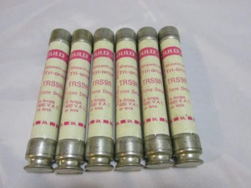 NEW NOS Lot of (6) Gould Shawmut Tri-onic TRS9R Time Delay 600V Fuses