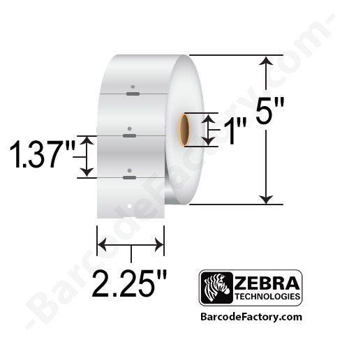 Zebra Hang Tags for Quickbooks POS 2.25&#034; X 1.37&#034; 10010054 4 Rolls