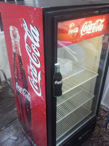 Coca cola - front door glass cooler / refrigerator with coca cola bottle handle for sale