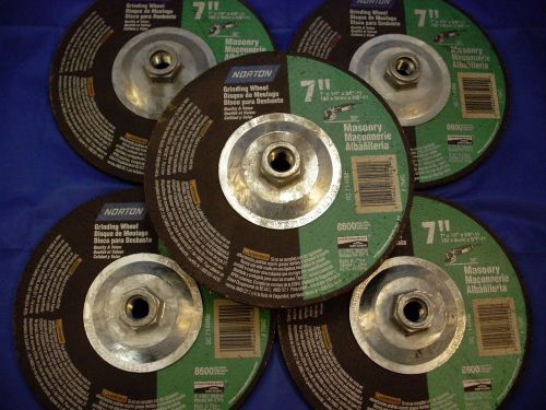 Norton 7&#034; masonary grinding wheel box of 5 ( hub wheel ) for sale